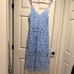 Elegant Blue Lace Dress